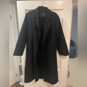 Mango Classic Black Wrap Coat
